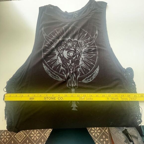 Sullen Angels Women's Desert Muscle Fringe Tank Top Black Size XL - Picture 6 of 8